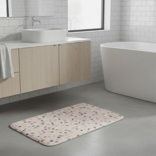 Modernes Terrazzo Muster weich neutral Badematte