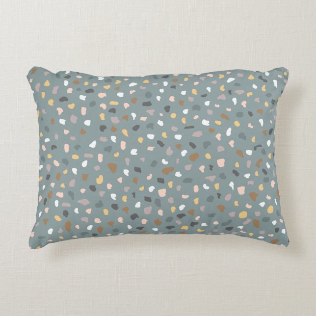 Modernes Terrazzo Muster weich neutral Dekokissen (Vorderseite)