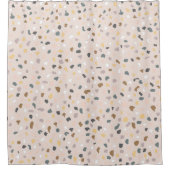 Modernes Terrazzo Muster weich neutral Duschvorhang (Vorderseite)