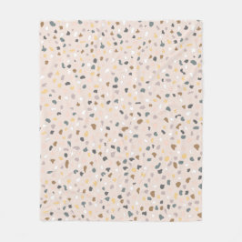 Modernes Terrazzo Muster weich neutral Fleecedecke