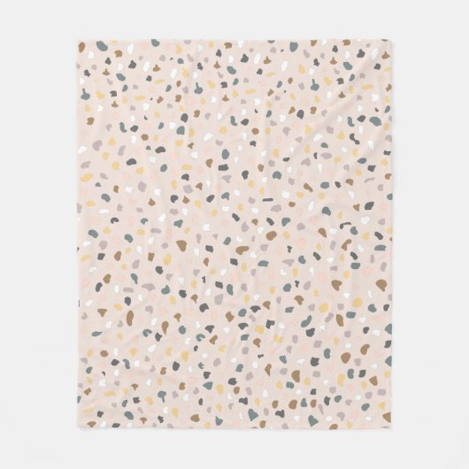 Modernes Terrazzo Muster weich neutral Fleecedecke (Vorderseite)