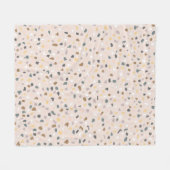 Modernes Terrazzo Muster weich neutral Fleecedecke (Vorderseite (Horizontal))
