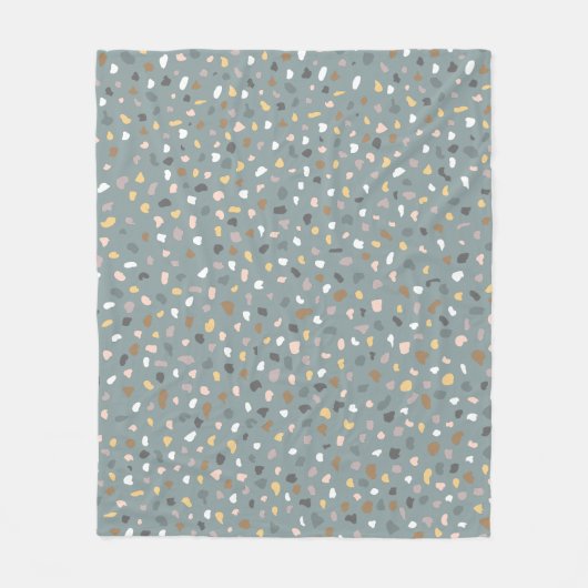 Modernes Terrazzo Muster weich neutral Fleecedecke (Vorderseite)