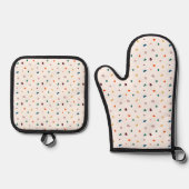 Modernes Terrazzo Print Oven Mitt & Pot Holder Set (Vorderseite)