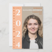 Modernes Text 1 Foto Peach White Taue Gold (Vorderseite)