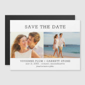 Modernes Text 2 Foto Hochzeitsstichtag speichern Magneteinladung (Vorne/Hinten)