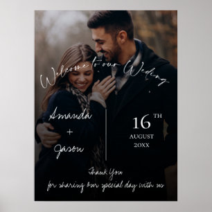 Modernes Text Overlay Foto Hochzeitsempfang Poster