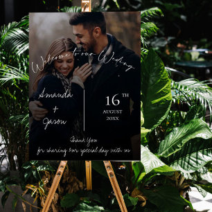 Modernes Text Overlay Foto Hochzeitsempfang Poster