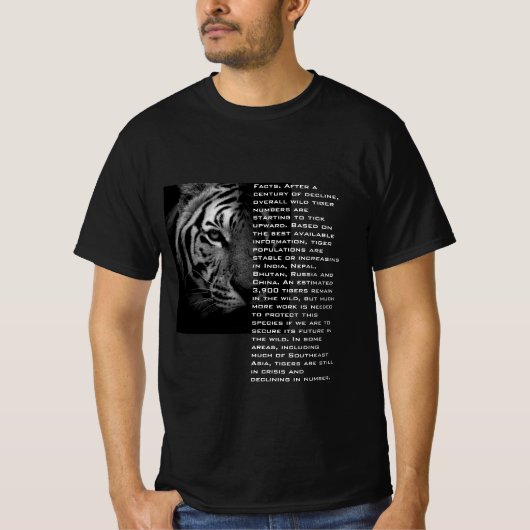 Modernes Textilabdruck-Tigerschwarz T-Shirt (Vorderseite)