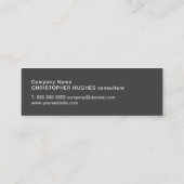 Modernes Texturgrau Stripe Consultant Monogram Mini Visitenkarte (Rückseite)