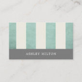 Modernes Texturgrün-graugestripptes Consultant Visitenkarte (Vorderseite)