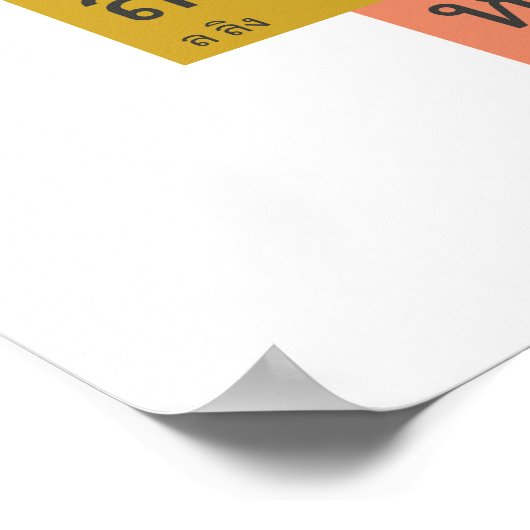 Modernes Thai Consonant Chart, Thai Script Poster (Ecke)