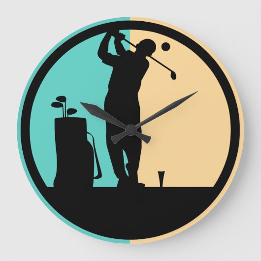 Modernes Thema des Golfs Große Wanduhr (Vorderseite)