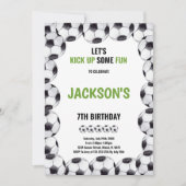 Modernes Thema des grünen Feldsports für Kinder Einladung (Vorderseite)