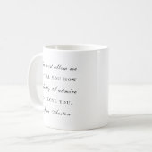Modernes Thema Jane Austen: Stolz und Vorurteile Kaffeetasse (Vorderseite Links)