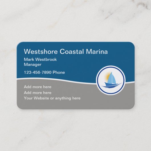 Modernes Thema Küstenschifffahrt Visitenkarte (Vorderseite)