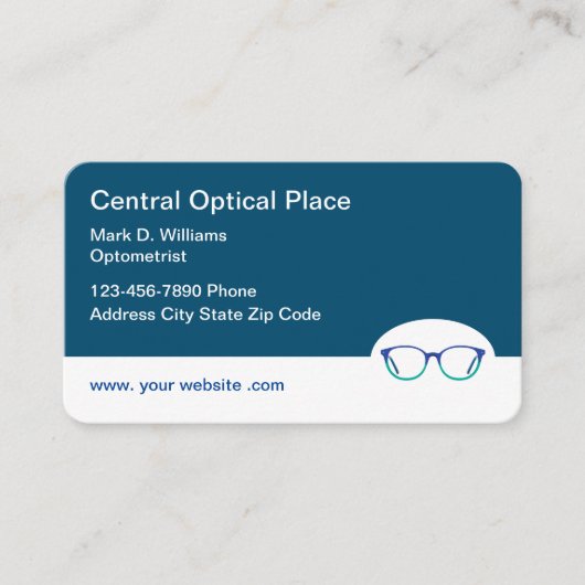 Modernes Thema Optometriker und Augenbekleidung Visitenkarte (Vorderseite)
