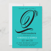 Modernes Tiara Turquoise 15. Quinceañera Party Einladung (Vorderseite)