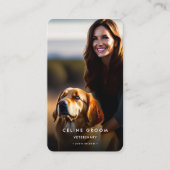 Modernes Tierfutter Grooming Hund Groomer Foto Cor Telefonnummerkarte (Vorderseite)