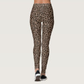 Modernes Tierleopard-Muster in dunkelbrauner Farbe Leggings (Rückseite)