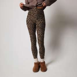 Modernes Tierleopard-Muster in dunkelbrauner Farbe Leggings