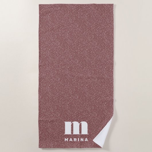 Modernes Tierprint personalisiertes Monogramm Strandtuch (Vorderseite)