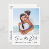 Modernes Tintenpatronenkalligraphie Save the Date  Postkarte (Vorne/Hinten)