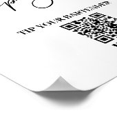 Modernes Tipp für Ihren Barkeeper QR Code App Paym Poster (Ecke)