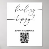 Modernes Tipp für Ihren Barkeeper QR Code App Paym Poster (Vorne)