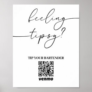 Modernes Tipp für Ihren Barkeeper QR Code App Paym Poster