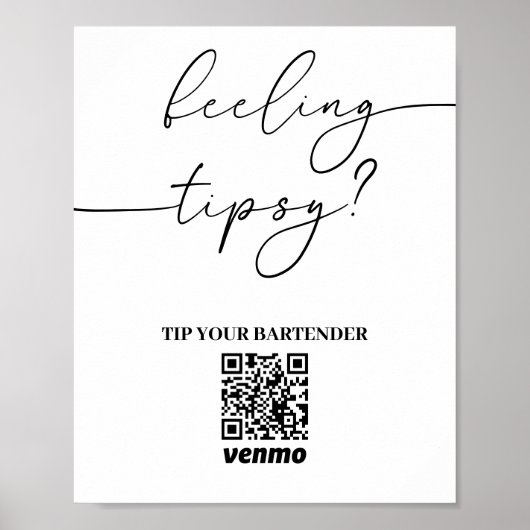 Modernes Tipp für Ihren Barkeeper QR Code App Paym Poster (Vorne)