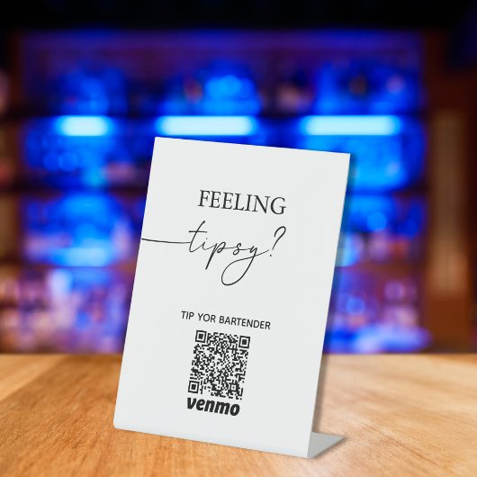 Modernes Tipp für Ihren Barkeeper QR Code App Paym Sockelschild