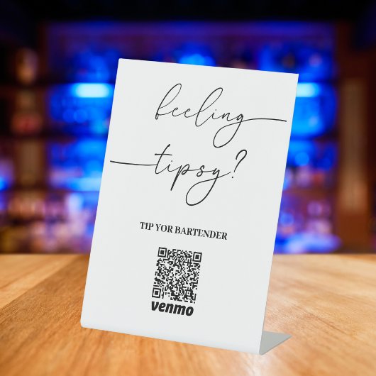 Modernes Tipp für Ihren Barkeeper QR Code App Paym Sockelschild