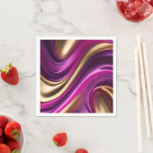 Modernes Tischdekor in Fuchsia Lila und Gold- Serviette (Beispiel)