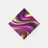 Modernes Tischdekor in Fuchsia Lila und Gold- Serviette (Ecke)