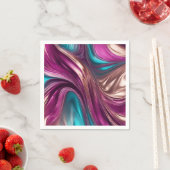 Modernes Tischdekor Viva Magenta Türkis und Gold Serviette (Beispiel)