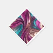 Modernes Tischdekor Viva Magenta Türkis und Gold Serviette (Ecke)