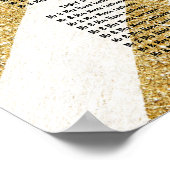 Modernes Tischdiagramm mit goldfarbenem Pinsel Poster (Ecke)