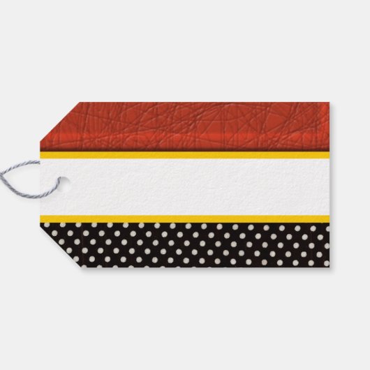 Modernes To-From in Rot, Weiß, Schwarz und Gold Geschenkanhänger (Rückseite Horizontal)