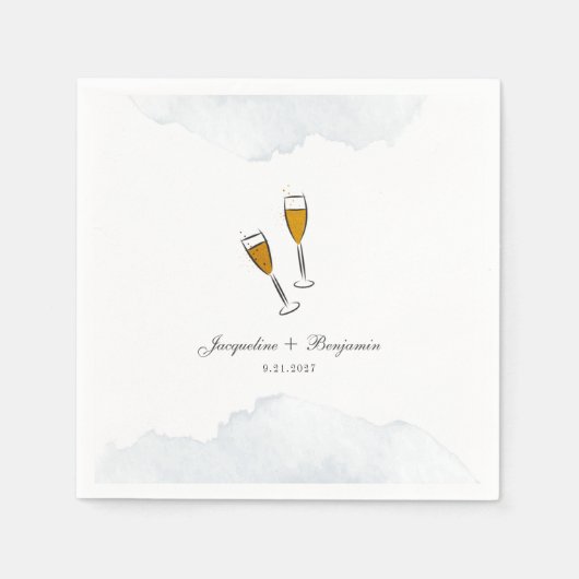 Modernes Toast Script-Hochzeitspapier Serviette (Vorderseite)