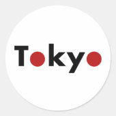 Modernes Tokio Japan Red Dots Light Color Runder Aufkleber (Vorderseite)