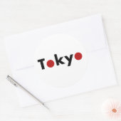 Modernes Tokio Japan Red Dots Light Color Runder Aufkleber (Umschlag)
