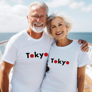 Modernes Tokio Japan Red Dots Light Color T-Shirt