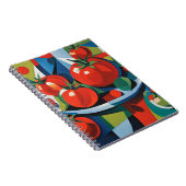 Modernes Tomato Art Spiral Notebook Notizblock (Rechte Seite)