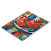 Modernes Tomato Art Spiral Notebook Notizblock (Linke Seite)