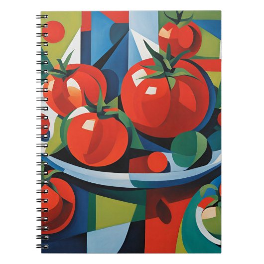 Modernes Tomato Art Spiral Notebook Notizblock (Vorderseite)
