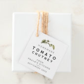 Modernes Tomato Chutney-Label mit Aquarellblatt Geschenkanhänger (Beispiel)