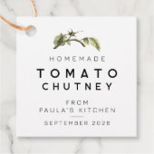 Modernes Tomato Chutney-Label mit Aquarellblatt Geschenkanhänger (Vorderseite)