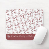 Modernes Topaz-Friseurwerksmuster auf Weiß Mousepad (Mit Mouse)