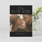 Modernes Topografisches Minimalistisches Hochzeits Save The Date (Stehend Vorderseite)